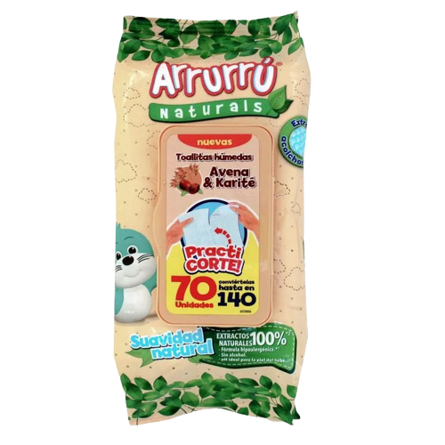 ARRURRU TOALLAS HUMEDAS AVENA PRACTICORT X70