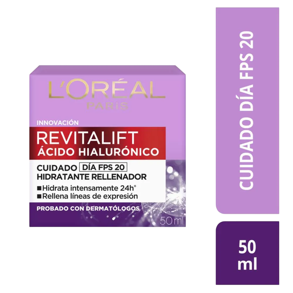 CREMA FACIAL LOREAL DERMO EXP REVITALIFT HIALUROB DIA X 50 ML