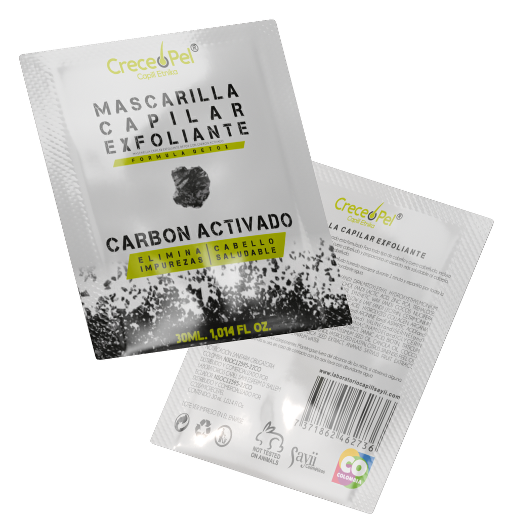 MASC CRECEPEL CAPILAR EXFOLIANTE CARBON ACTIVADO SACHET X 30 ML