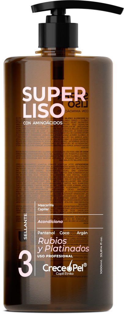 MASCARILLA CRECEPEL AMINOACIDOS SUPER LISO RUBIO Y PLATINADO PASO 3 X 1000 ML