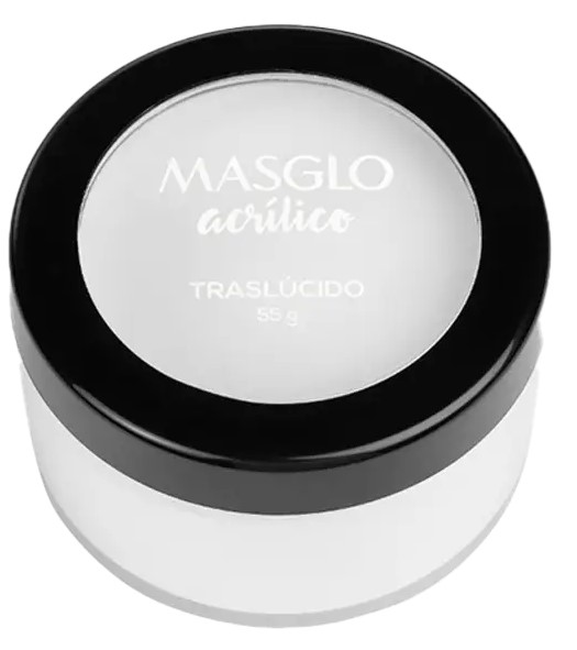 POLVO ACRILICO MASGLO TRANSLUCIDO X 55 GR
