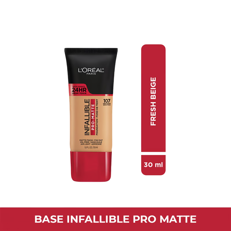 Base de Maquillaje Infallible Pro-Matte tono Fresh Beige 30 ml LOreal Paris Maquillaje
