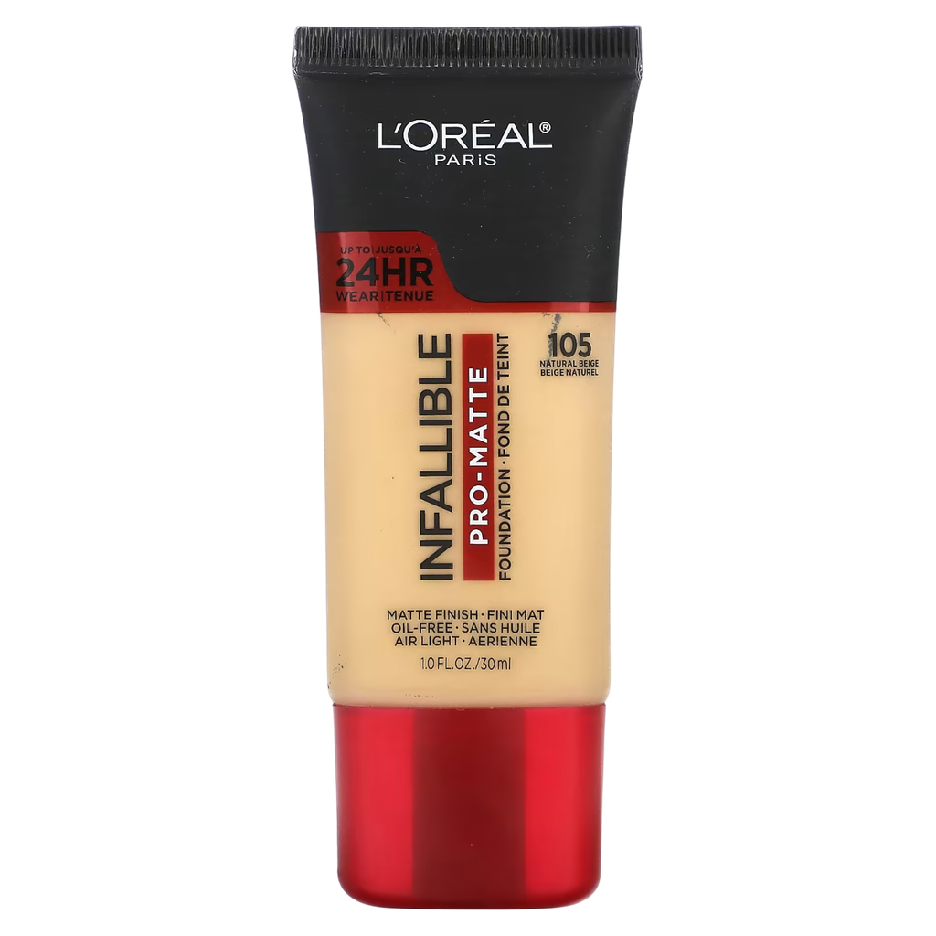 Base de Maquillaje Infallible Pro-Matte tono Natural Beige 30 ml LOreaal Paris Maquillaje