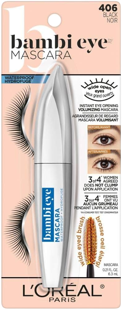 MAscara de Pestañas Bambi A Prueba de Agua tono Black 0.28 fl oz LOreal Paris Maquillaje - SKU: K3717500