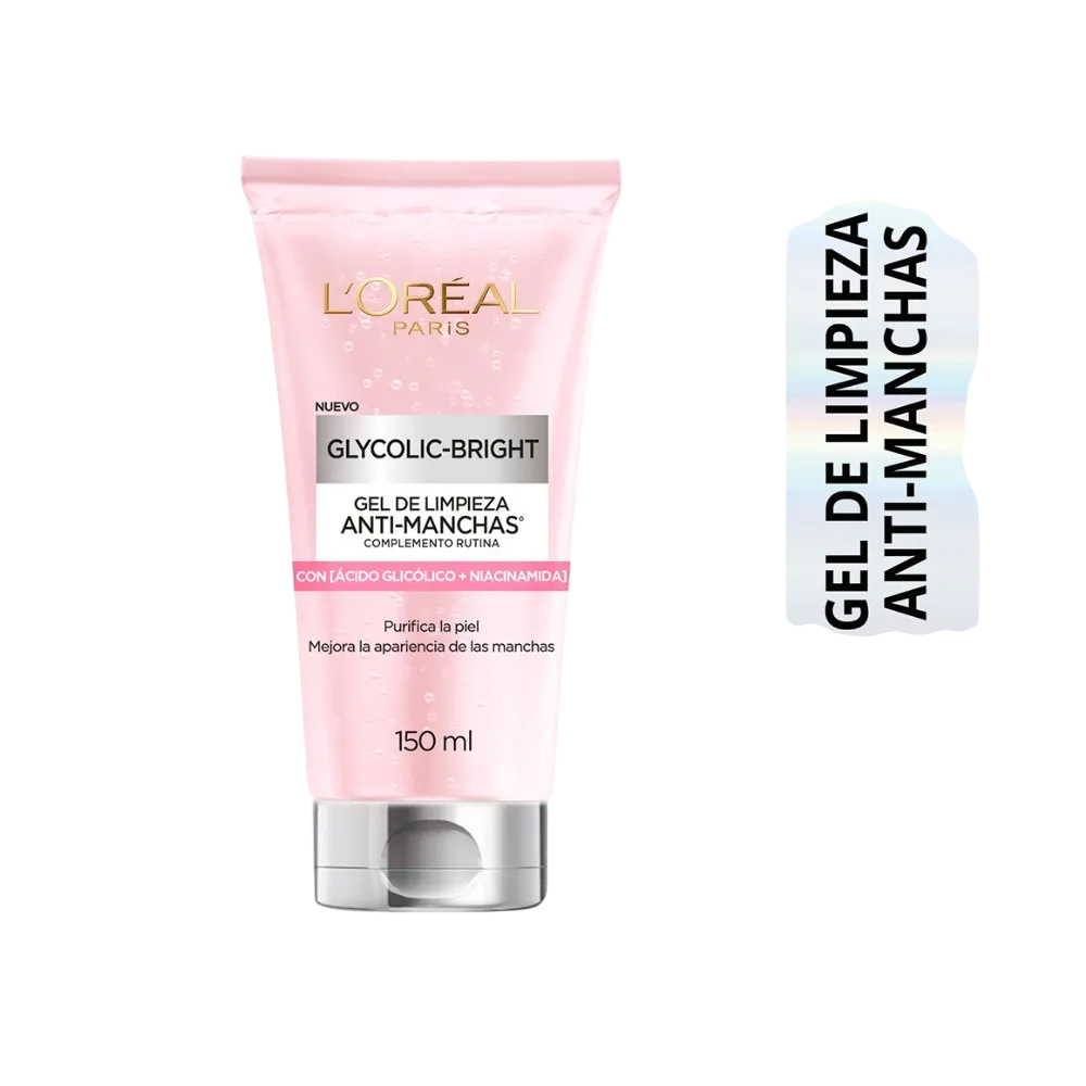 GEL LIMPIADOR LOREAL GLYCOLIC-BRIGHT+ NIACINAMIDAX 150 ML