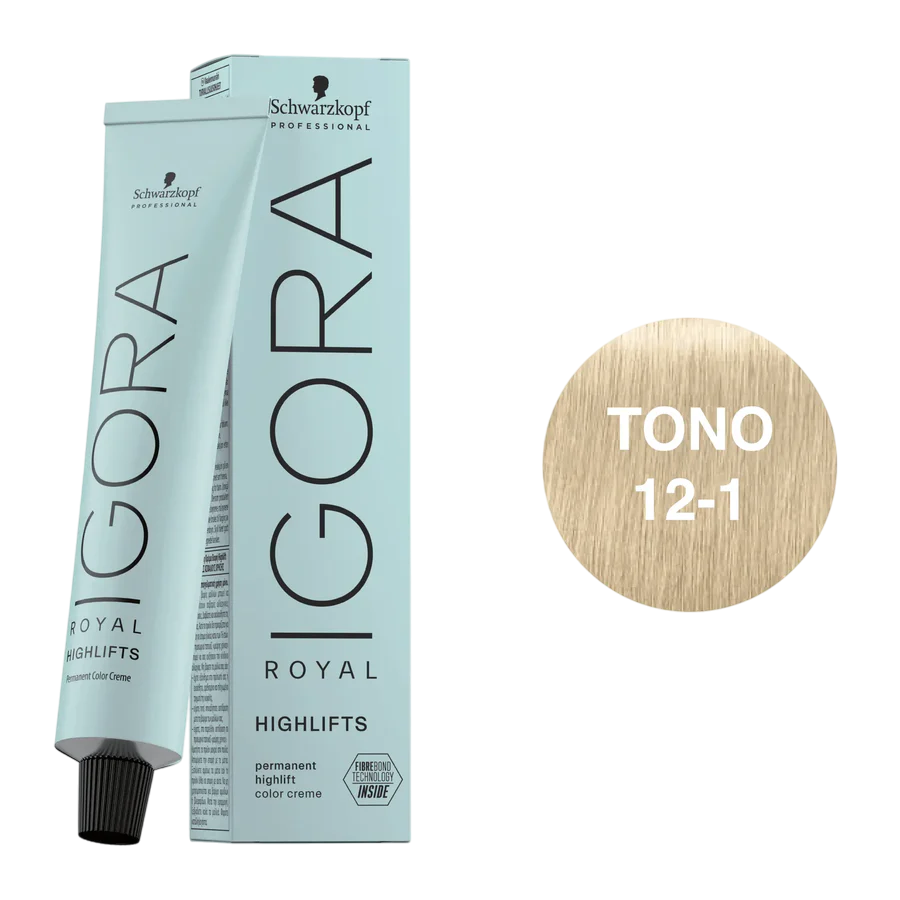 TINTE IGORA ROYAL 12-1 SUPERACLARANTE CENIZA X 60 ML