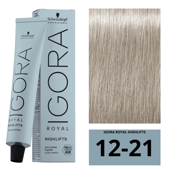 TINTE IGORA ROYAL 12-21 SUPERACLARANTE HUMO CENIZA X 60 ML