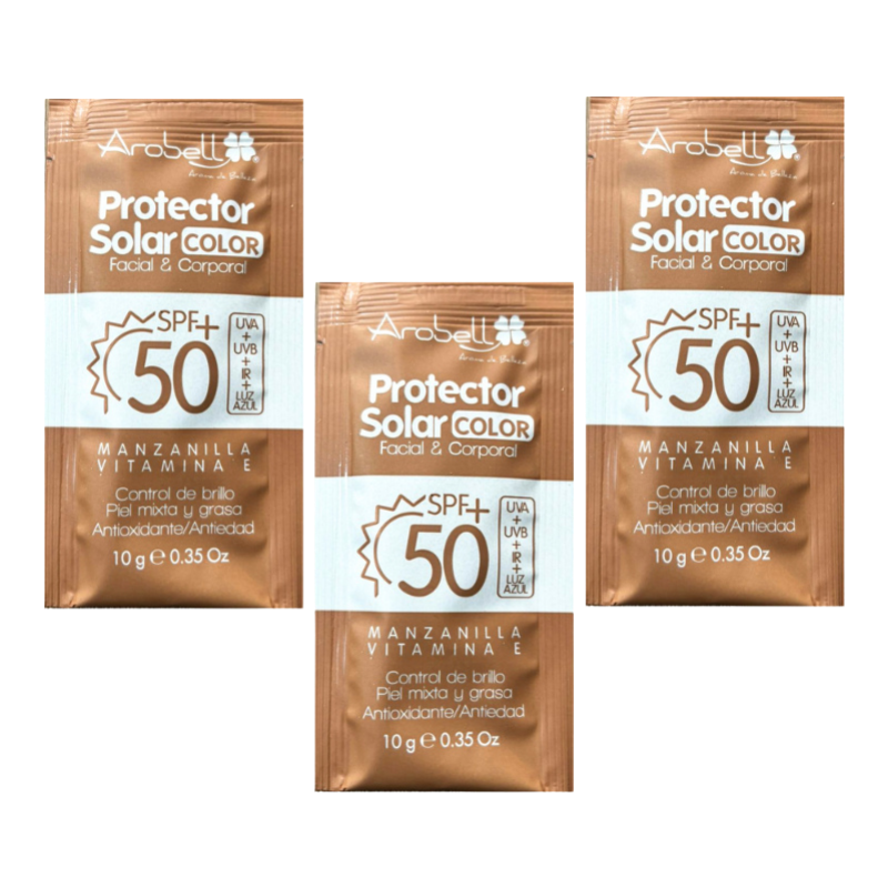 PROTECTOR SOLAR AROBELL CON COLOR SPF 50+ X 10 G