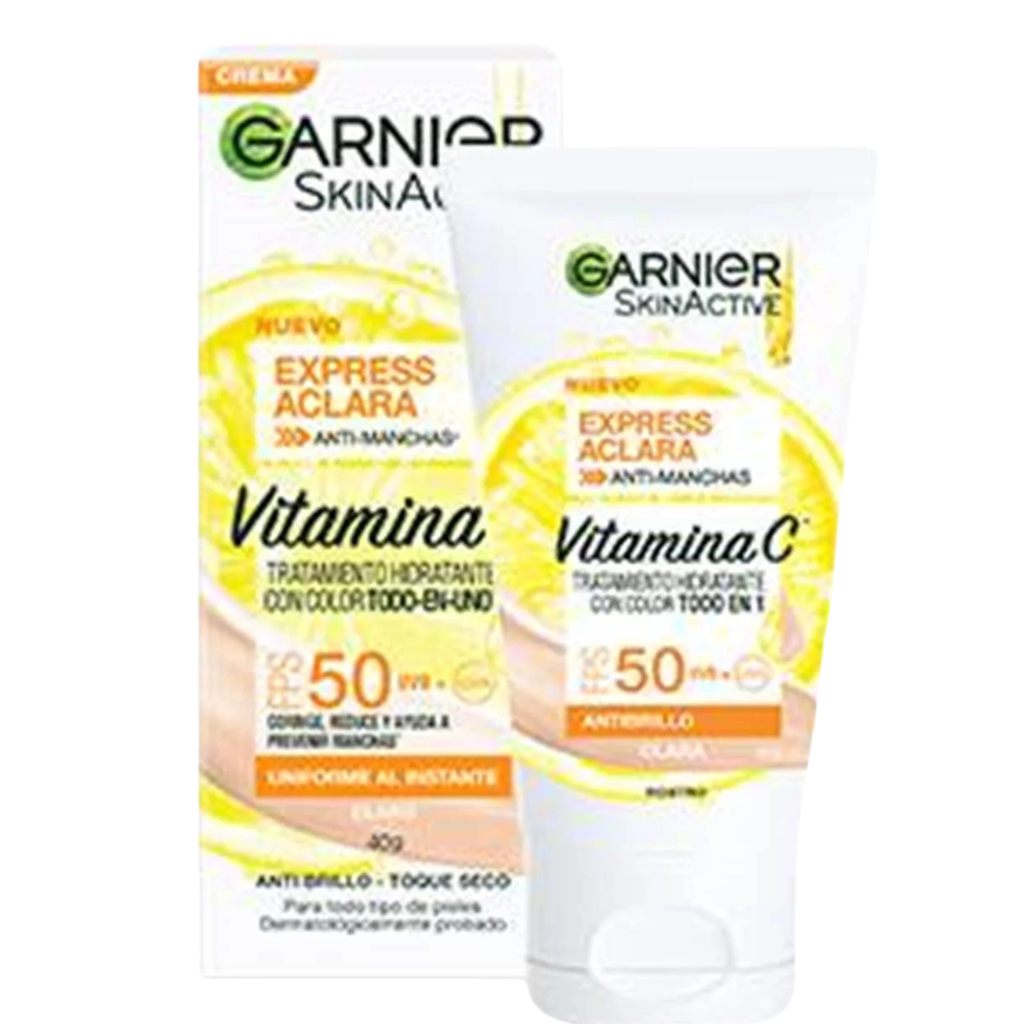 CREMA GARNIER EXPRESS ACLARA FLUIDO FPS50  X 40 G