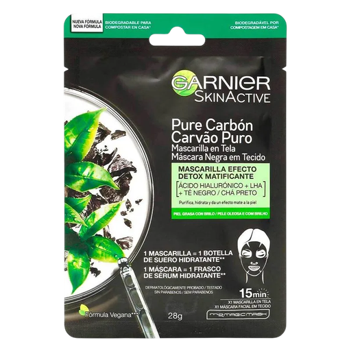 [59622130] MASC FACIAL GARNIER SKINACTIVE TELA CARBON SACHET X 32 GR