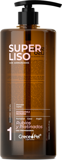 [59489355] SHAMPOO CRECEPEL AMINOACIDO SUPER LISO RUBIO Y PLATINADO 1 X 1000 ML