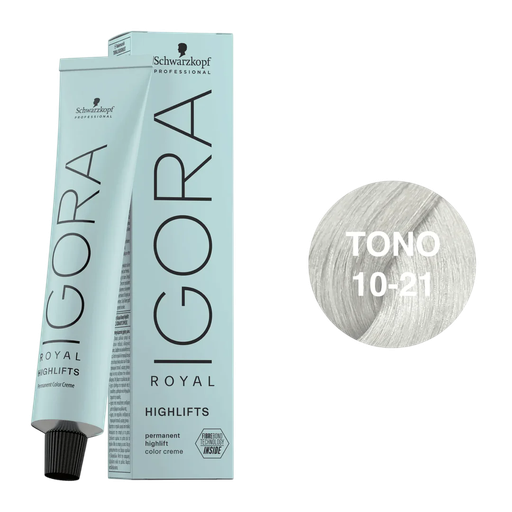 [24121020] TINTE IGORA ROYAL 10-21 RUBIO PLATINO HUMO CENIZA X 60 ML